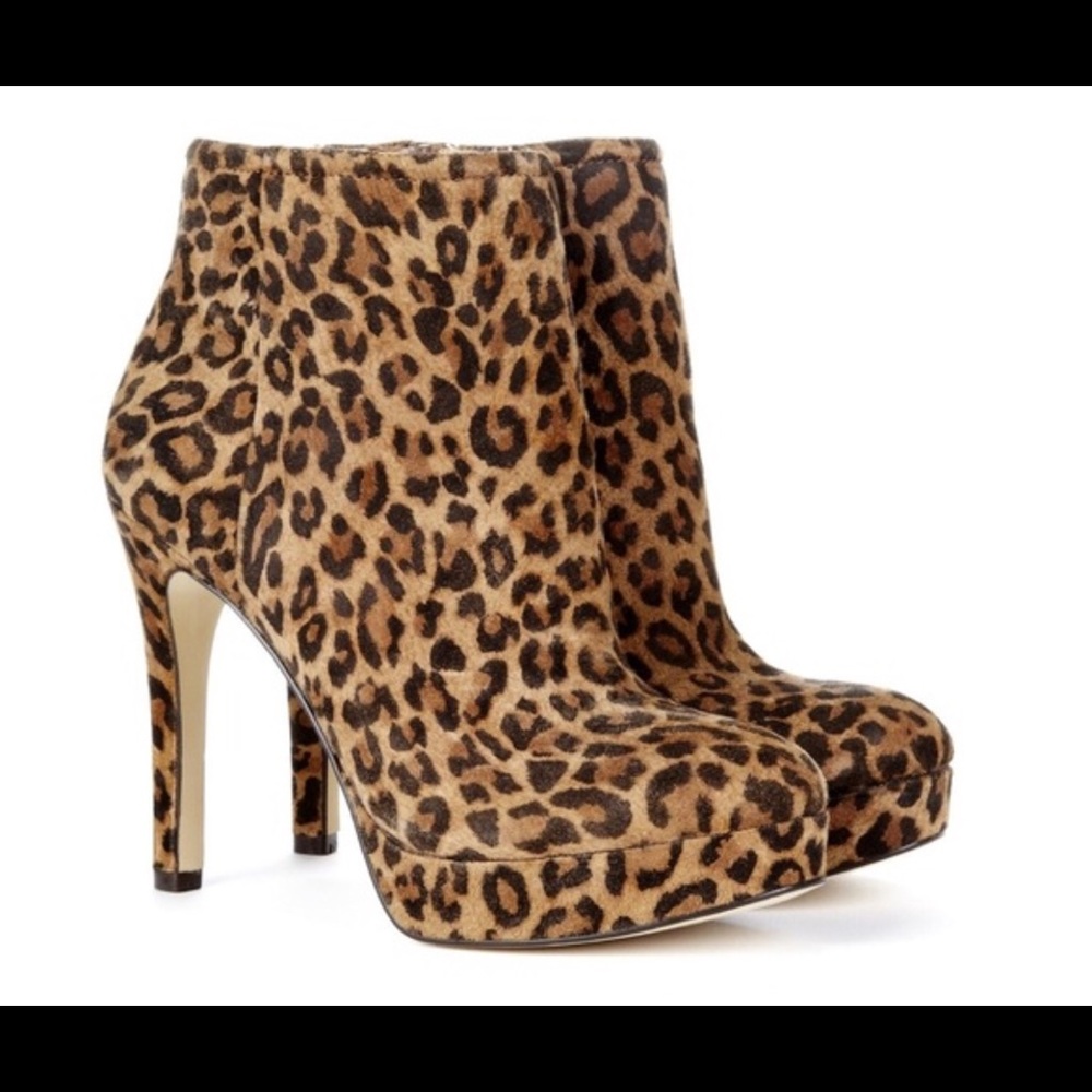 Sole Society Lyssa Leopard Platform Booties